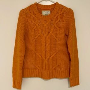 A&F orange crewneck sweater XS